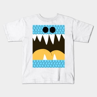 Monster Mouth - Blue Scales Kids T-Shirt